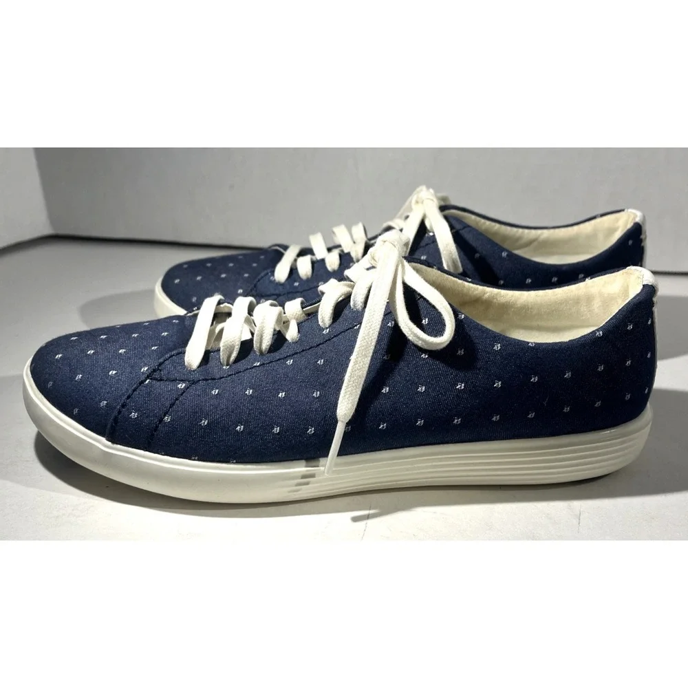 Cole Haan Grand Crosscourt II Women's 7.5B Dark Blue Denim Polka Dot Sneakers
